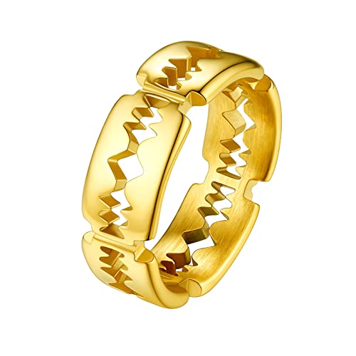 PROSTEEL Herren Rasierklingen Design Ring 18k vergoldet Größe 72 Hochzeit Verlobung Bandring 7mm breit Partnerring Trauring Gothic Ring Modeschmuck Accessoire für Geburtstag von PROSTEEL