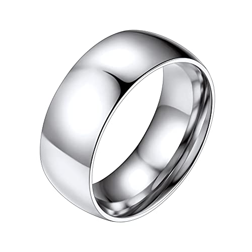 PROSTEEL Herren Ring Edelstahl Größe 54 hochglanzpoliert Bandring 8mm breit Simple Band Ring Partnerring für Männer, Modeschmuck Accessoire für Geburtstag Jahrestag von PROSTEEL