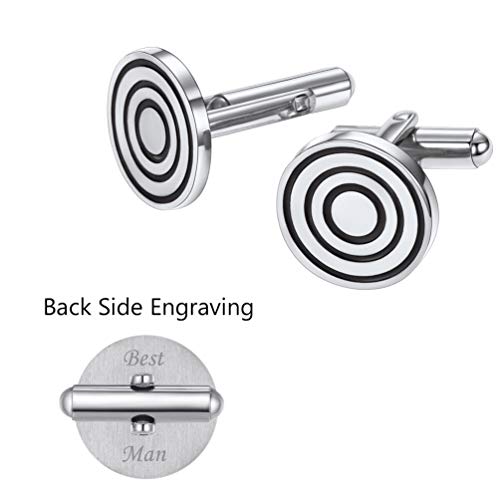 PROSTEEL Herren personalisiert Cufflinks Edelsthal Französische Stil Manschettenknöpfe Hemd Anzug Zubehör Accessoire für Vatertag Weihnachten Hochzeit von PROSTEEL