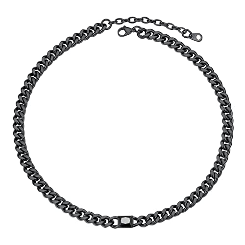 PROSTEEL Kurze Damen-Halskette, verstellbar, 40 + 5 cm, Halsreif, 7 mm, aus Edelstahl/vergoldet, personalisierbar, mit Cubic Zirkonia, zirkonia von PROSTEEL