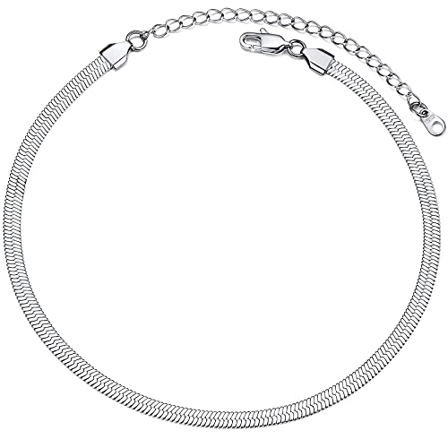 PROSTEEL Kurze Kette Collier Damen Edelstahl 5mm Schlangenkette 38cm/47cm verstellbar Choker Necklace Halsband für Frauen Mädchen Modeschmuck Accessoire für Weihnachten Valentinstag von PROSTEEL