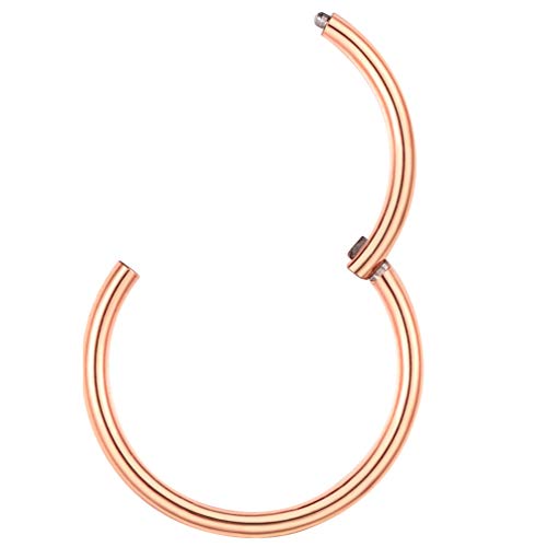 PROSTEEL Rosegold vergoldet Piercing Nase Septum Ohr Helix Tragus, 18 gauge 1mm Nasenring Septumring Helixring Conch Piercing Segmentring Fashion Körper Piercing Schmuck für Damen Herren von PROSTEEL
