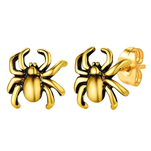 PROSTEEL Spinne Design Ohrstecker Gotik Punk Stil Eboy Ear Studs 18k vergoldet Herren 3D Tier Piercing Ohrringe Modeschmuck Accessoire von PROSTEEL