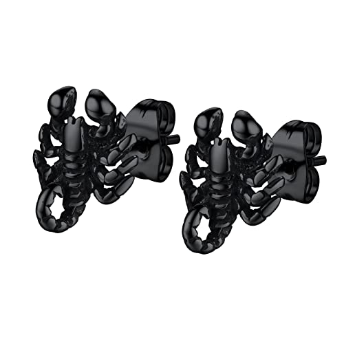 PROSTEEL Unisex Ohrringe Schwarz 3D Skorpion Design Ohrstecker Einzigartig Design Ohr Piercing Modeschmuck Accessoire für Party von PROSTEEL