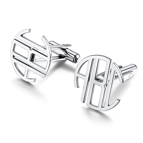 PROSTEEL personalisiert Manschettenknöfe für Männer Edelstahl DIY Buchstaben Namen Cufflinks Herren Anzug Hemd Accessoire Modeschmuck für Hochzeit Tanzparty von PROSTEEL