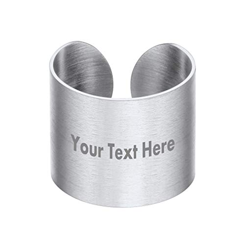 PROSTEEL verstellbar Offener Ring für Damen Herren 17mm breit gebürstet Edelstahl Bandring Ehering ModeSchmuck Accessoire für Jahrestag Hochzeit Party von PROSTEEL