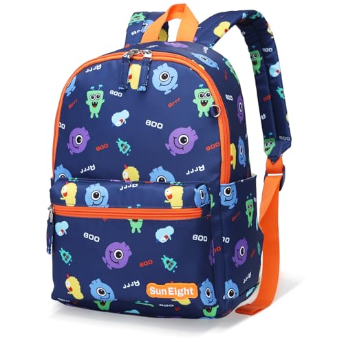 PROTAURI Rucksack Kinder - Mädchen Kindergarten Rucksack Kleinkind lässig Schulranzen mit Brustgurt Kindertasche für Schule Reisen 2-5 Jahre (Marine) von PROTAURI