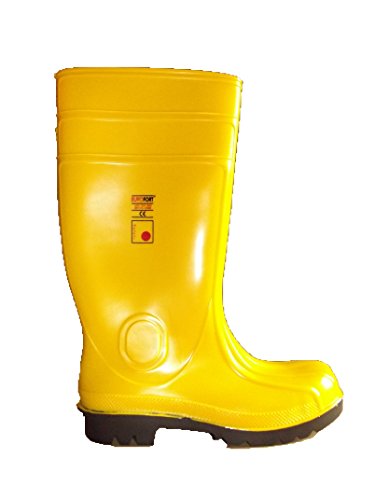 Gummistiefel EUROFORT S5 gelb mit Stahlkappe und Durchtrittschutz Gr. 45 von PROTEQ