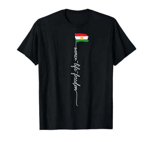 KURDISH Flagge JIN JIYAN AZADI unterstützt iranische kurdische Frauen T-Shirt von PROTEST SUPPLY Women Life Freedom Kurdistan