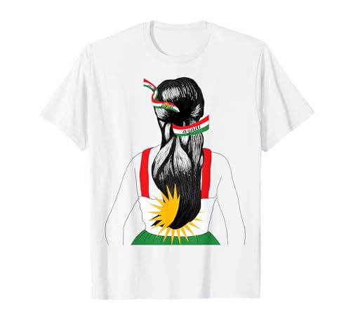 Kurdische Flagge. JIN-JIYAN-AZADI Unterstützung Kurdische Frauen NO HIJAB T-Shirt von PROTEST SUPPLY - #freeiran Women Life Freedom KURD