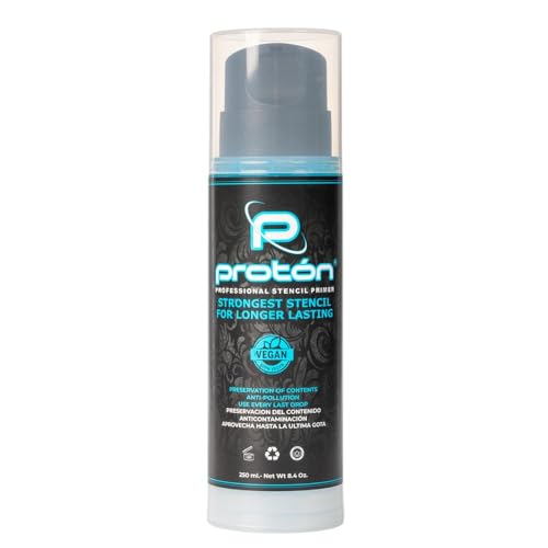 Proton Professionelle Schablone, Blau, Airless System, 250 ml, Gel für Tattoo-Tattoos, maximale Haftung, Tattoo-Stempel von PROTON