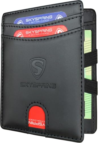 SKYSPRING Geldbörse Herren - Magic Wallet Geldbeutel mit Münzfach - Smart Wallet - Magic Flip Portmonee - Kartenetui mit RFID Schutz (Classic - Kleines-Münzfach, Schwarz) von SKYSPRING