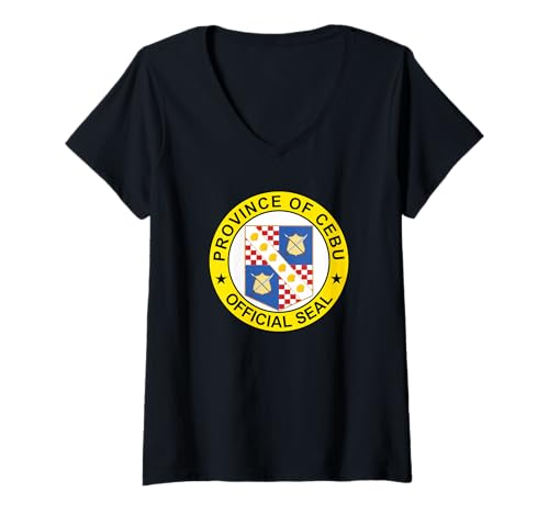 Damen CEBU Province Flag Seal Philippinen T-Shirt mit V-Ausschnitt von PROVINCE OF CEBU FLAG SEAL PHILIPPINES