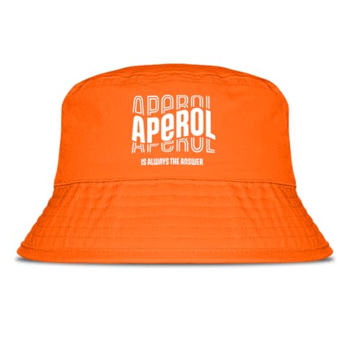 PROZEN E MOMEN E Aperol is alwasys The Answer - Fischerhut | Anglerhut | Sonnenhut | Sommer | Malle | lustige Sprüche | OneSize | Malle | Urlaub | Orange von PROZEN E MOMEN E