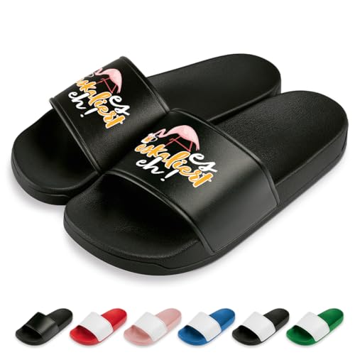 Es eskaliert eh Badelatschen | Slipper | Schlappen | Hausschuhe | Pantoletten | Unisex | Party | Malle | JGA | rutschfest | Schwarz | Größe 39 Es eskaliert eh Badelatschen | Slipper | Schlappen | Hausschuhe | Pantoletten | Unisex | Party | Malle | JGA | rutschfest | Schwarz | Größe 39 von Prozente Momente