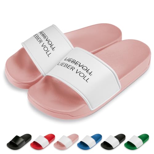 Lieber voll - liebevoll Badelatschen | Slipper | Schlappen | Hausschuhe | Pantoletten | Unisex | Urlaub | Malle | JGA | rutschfest | Lustig | Rosa | Größe 41 Lieber voll - liebevoll Badelatschen | Slipper | Schlappen | Hausschuhe | Pantoletten | Unisex | Urlaub | Malle | JGA | rutschfest | Lustig | Rosa | Größe 41 von Prozente Momente