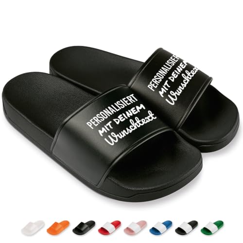 Badelatschen personalisiert mit Wunschtext oder Text – Individuelle Badeschuhe für Damen & Herren – Pantoletten für Strand, Pool & Zuhause – Perfekt für Sport & Freizeit | Schwarz | Größe 45 Badelatschen personalisiert mit Wunschtext oder Text – Individuelle Badeschuhe für Damen & Herren – Pantoletten für Strand, Pool & Zuhause – Perfekt für Sport & Freizeit | Schwarz | Größe 45 von Prozente Momente