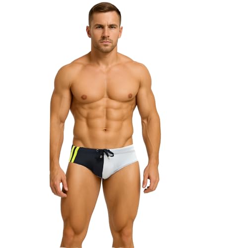 PRTCRZ Men's Swim Briefs: Triangle Design, Adjustable Drawstring, Soft Padding, Fast-Drying, Breathable, Lightweight, and Chlorine-Resistant—Perfect for Swimming, Surfing, and Poolside Activities. von PRTCRZ