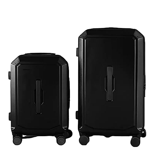 PRUJOY Set aus 2 Koffern mit Rollen, großem Stauraum, mehrstufigem Verstellhebel, Koffer für Damen (Black) von PRUJOY