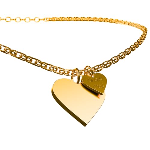 PRZTN Silber Kette Herz Gold | Titan Edelstahl Herz Kette Gold für Damen | Elegante Damenkette als Geschenk für Weihnachten, Geburtstag, Jahrestag | Goldschmuck Damen PRZTN Silber Kette Herz Gold | Titan Edelstahl Herz Kette Gold für Damen | Elegante Damenkette als Geschenk für Weihnachten, Geburtstag, Jahrestag | Goldschmuck Damen von PRZTN