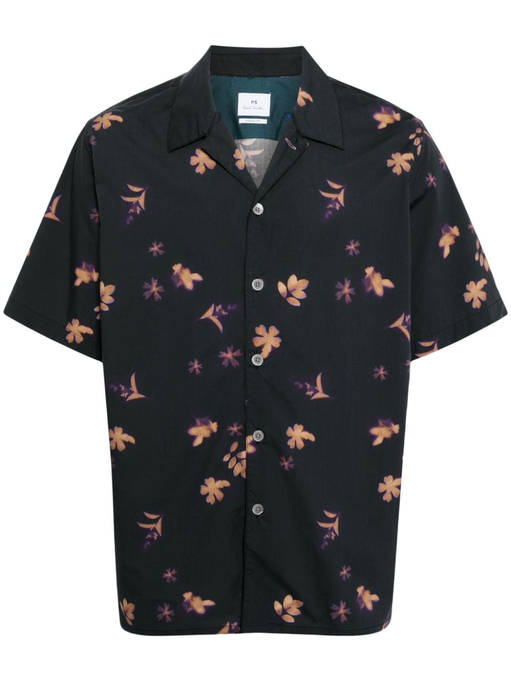 PS Paul Smith Bio-Baumwoll-Hemd mit Blumen-Print - Grau von PS Paul Smith