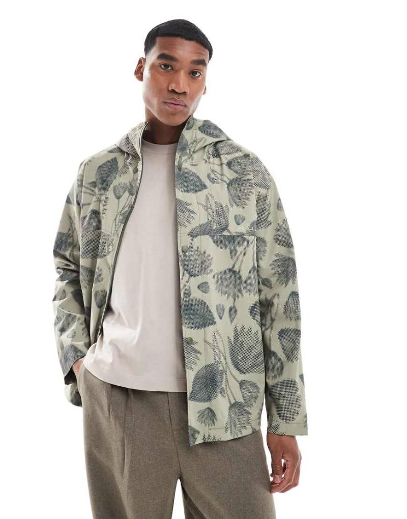 PS Paul Smith - Kapuzenjacke in Beige mit Blumenprint-Neutral von PS Paul Smith