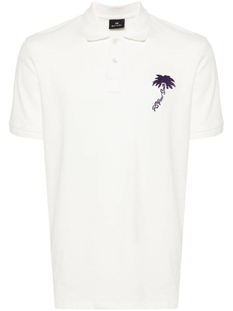 PS Paul Smith Poloshirt mit Palmenstickerei - Weiß von PS Paul Smith