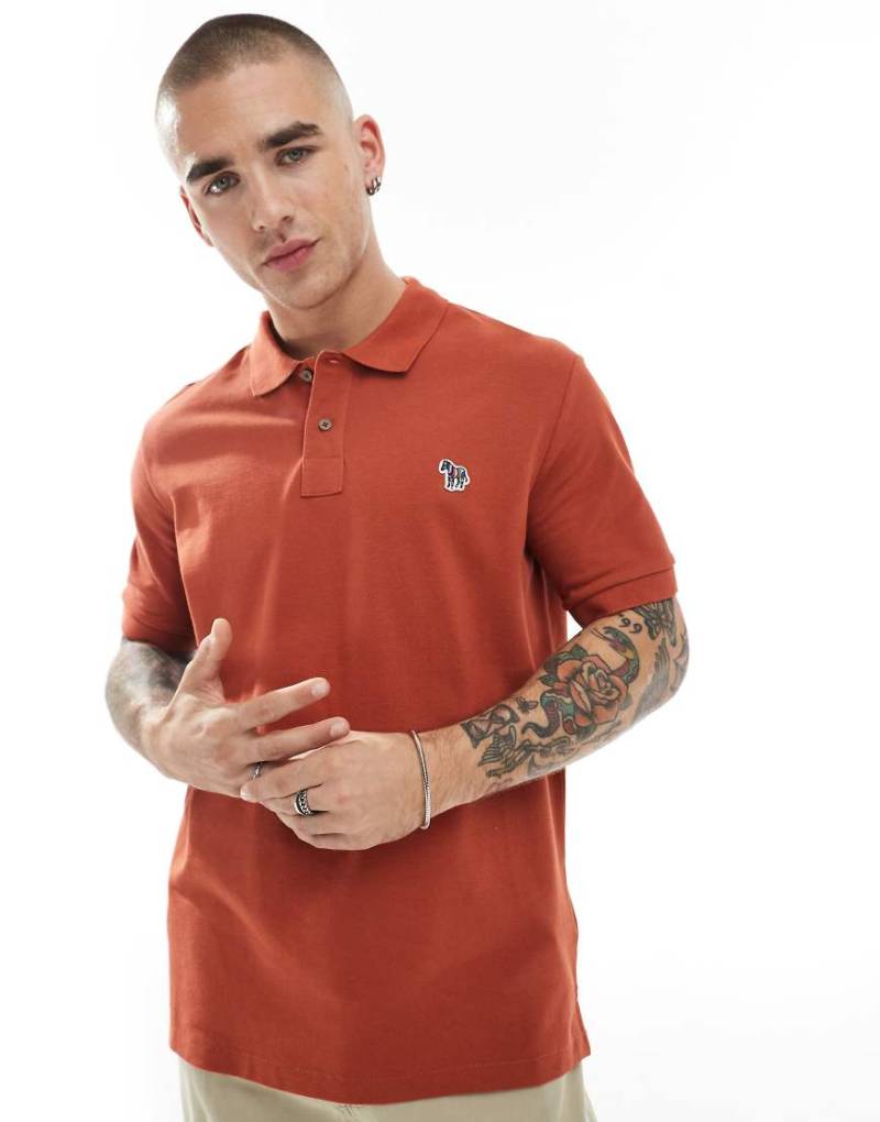 PS Paul Smith - Regular Fit Polohemd in Orange mit Zebra-Logo von PS Paul Smith