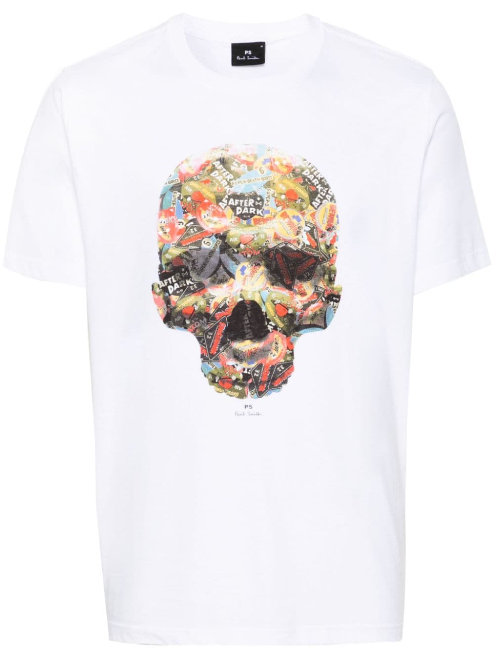 PS Paul Smith Skull Sticker T-Shirt aus Bio-Baumwolle - Weiß von PS Paul Smith