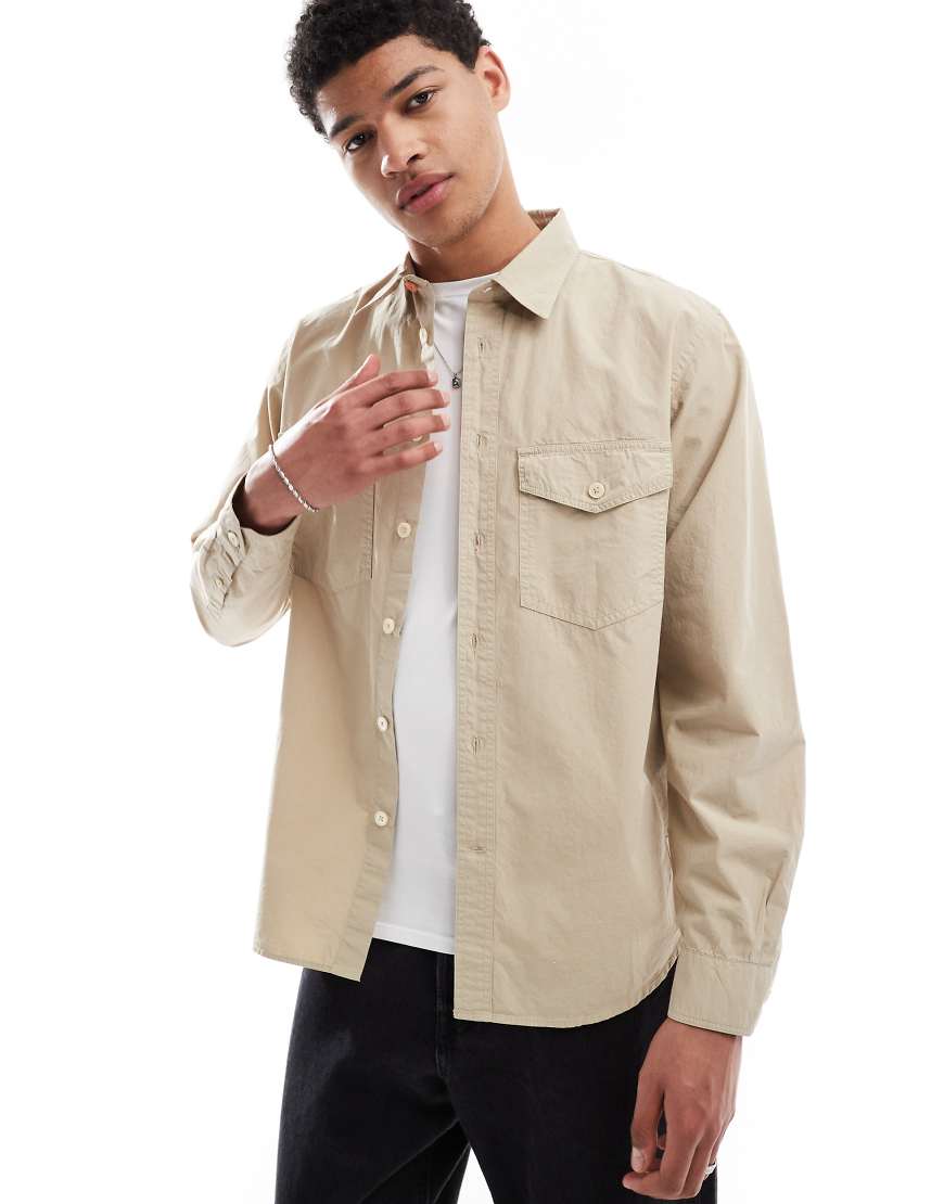 PS Paul Smith - Sportlich-elegante Hemdjacke in Sandgelb mit Logo-Neutral PS Paul Smith - Sportlich-elegante Hemdjacke in Sandgelb mit Logo-Neutral von PS Paul Smith
