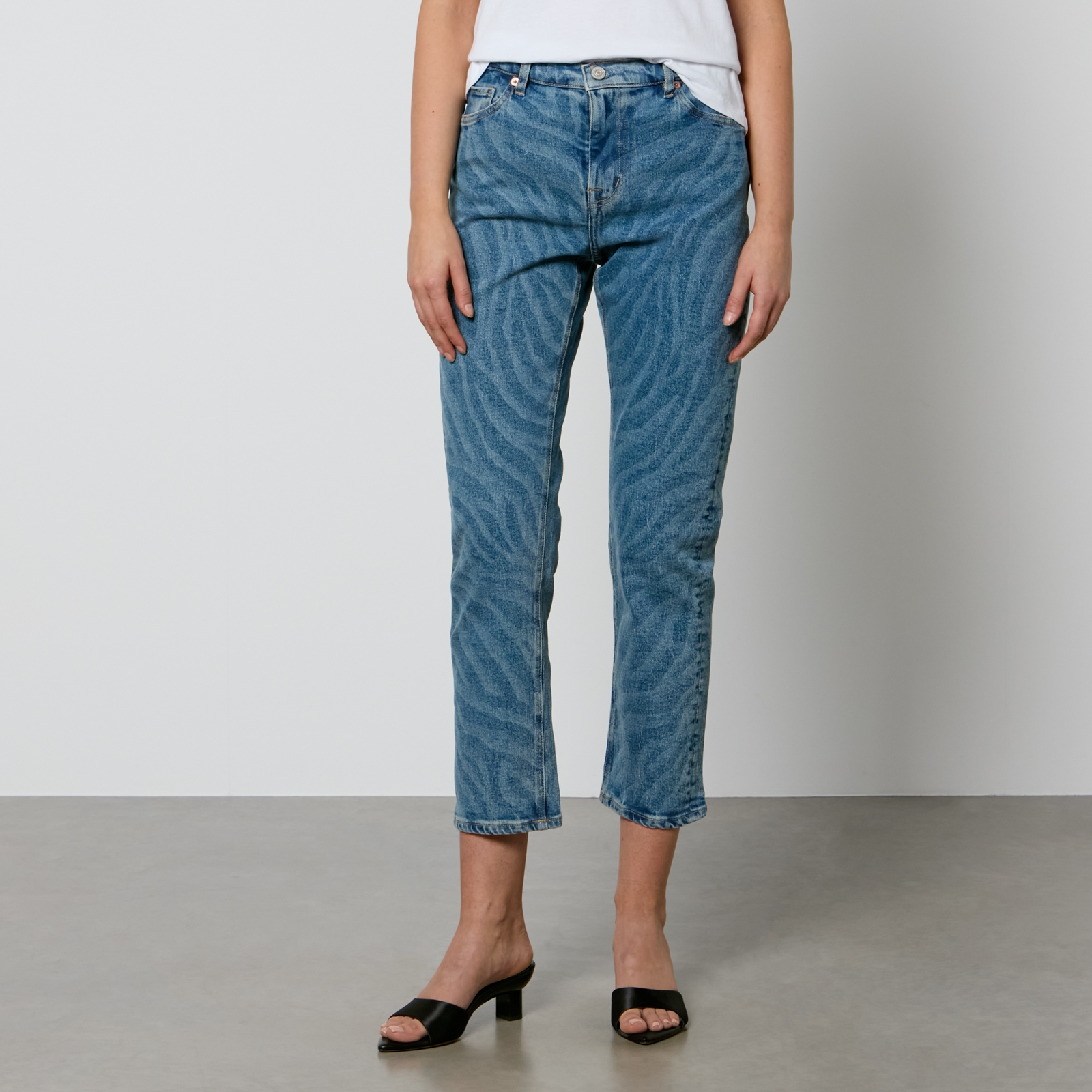 PS Paul Smith Zebra Print Denim Straight-Leg Jeans - W31 von PS Paul Smith