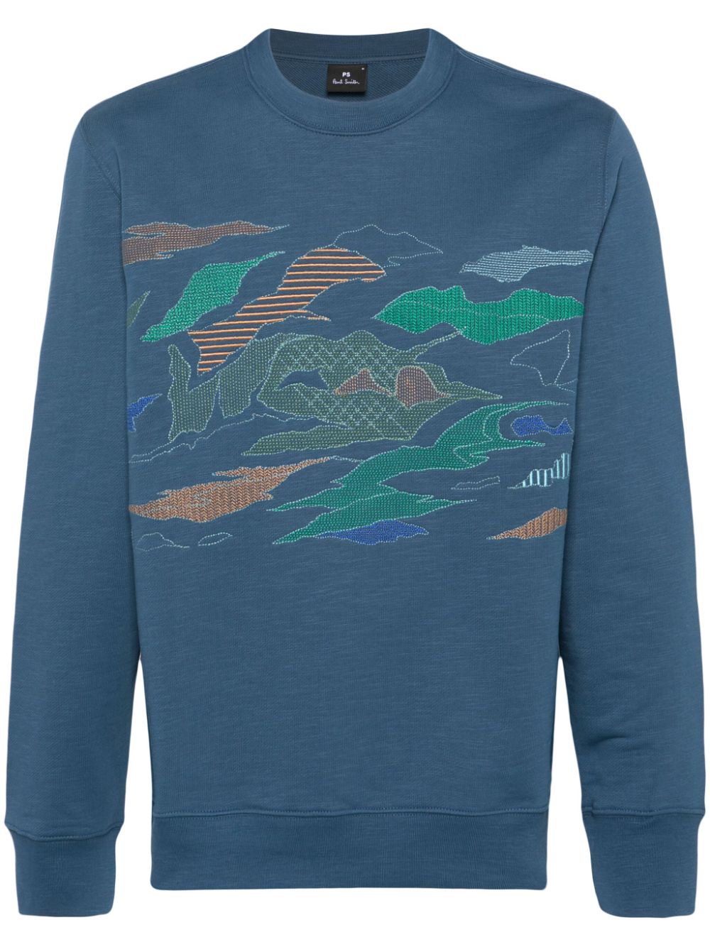 PS Paul Smith Sweatshirt mit Landschaftsstickerei - Blau von PS Paul Smith