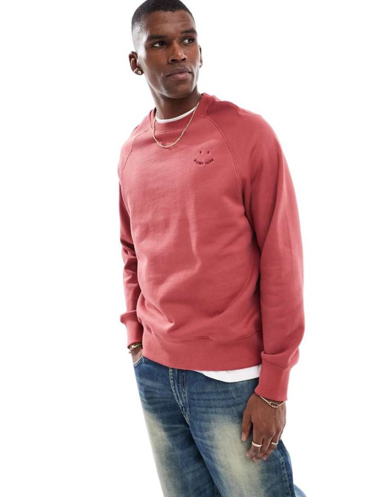PS Paul Smith - Sweatshirt verwaschenem Rot mit Logo von PS Paul Smith