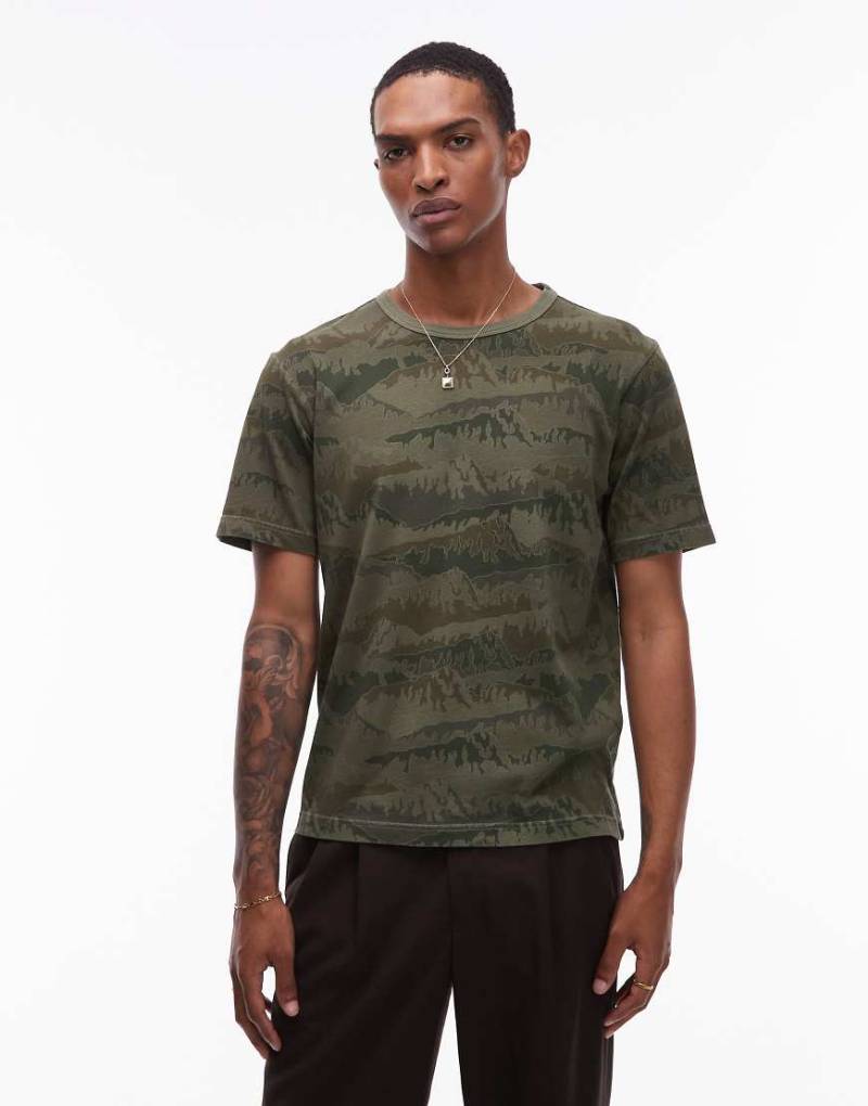 PS Paul Smith - T-Shirt mit Camo-Print in Khakigrün von PS Paul Smith