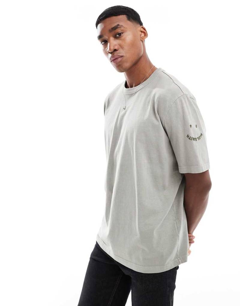 PS Paul Smith - T-Shirt in Khaki mit fröhlichem Logo-Grün von PS Paul Smith