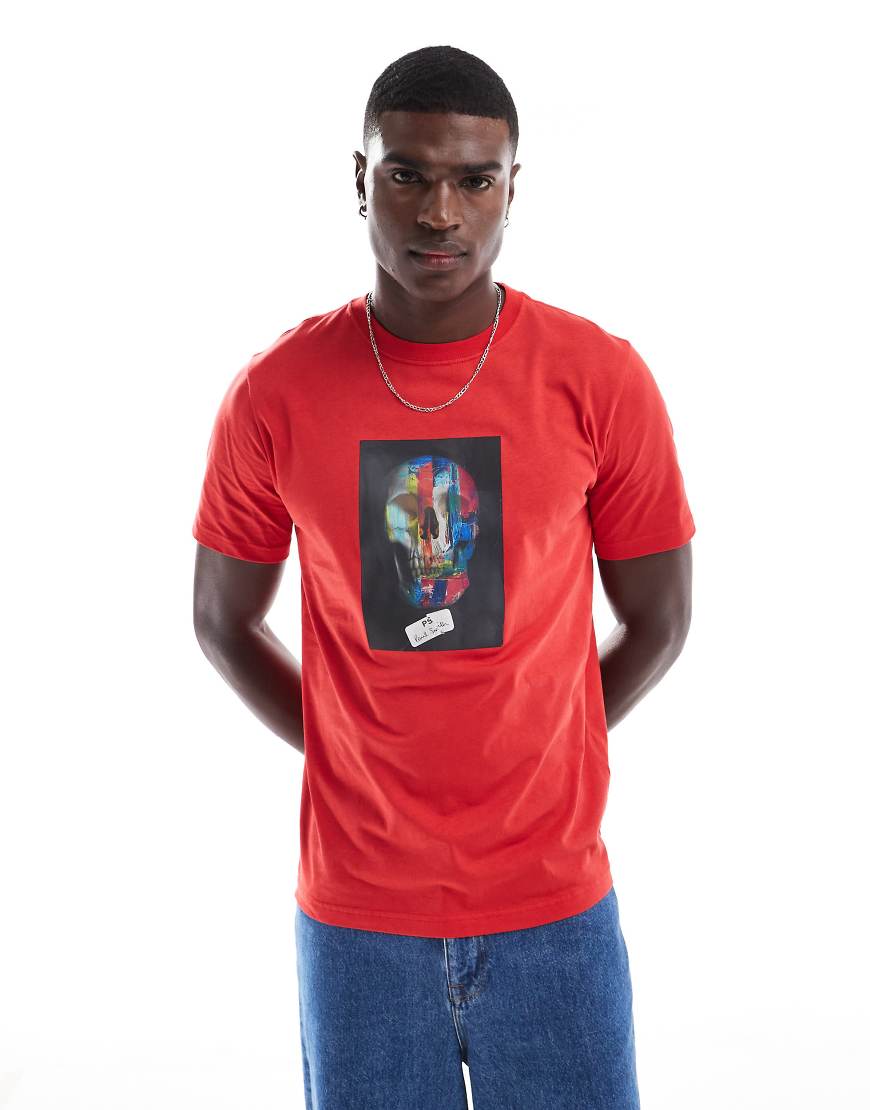 PS Paul Smith - T-Shirt in Rot mit Totenkopf-Print PS Paul Smith - T-Shirt in Rot mit Totenkopf-Print von PS Paul Smith
