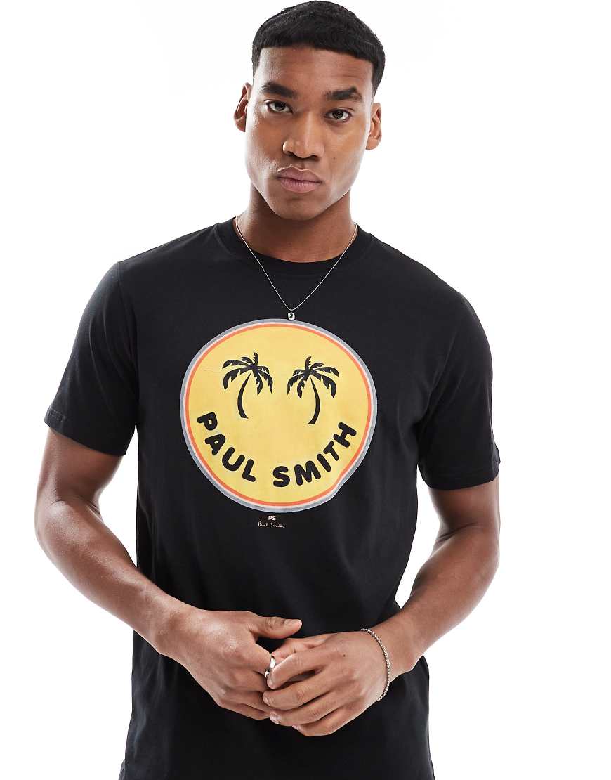PS Paul Smith - T-Shirt in Schwarz mit Smiley-Logo PS Paul Smith - T-Shirt in Schwarz mit Smiley-Logo von PS Paul Smith