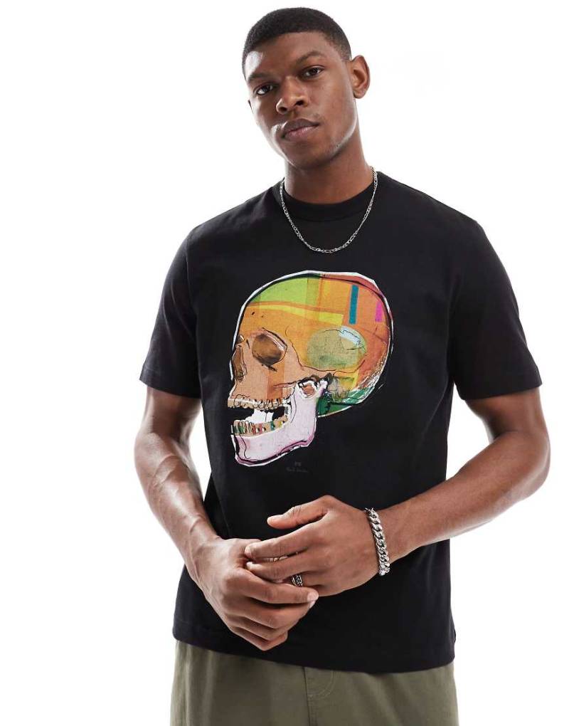 PS Paul Smith - T-Shirt in Schwarz mit Totenkopf-Logo von PS Paul Smith