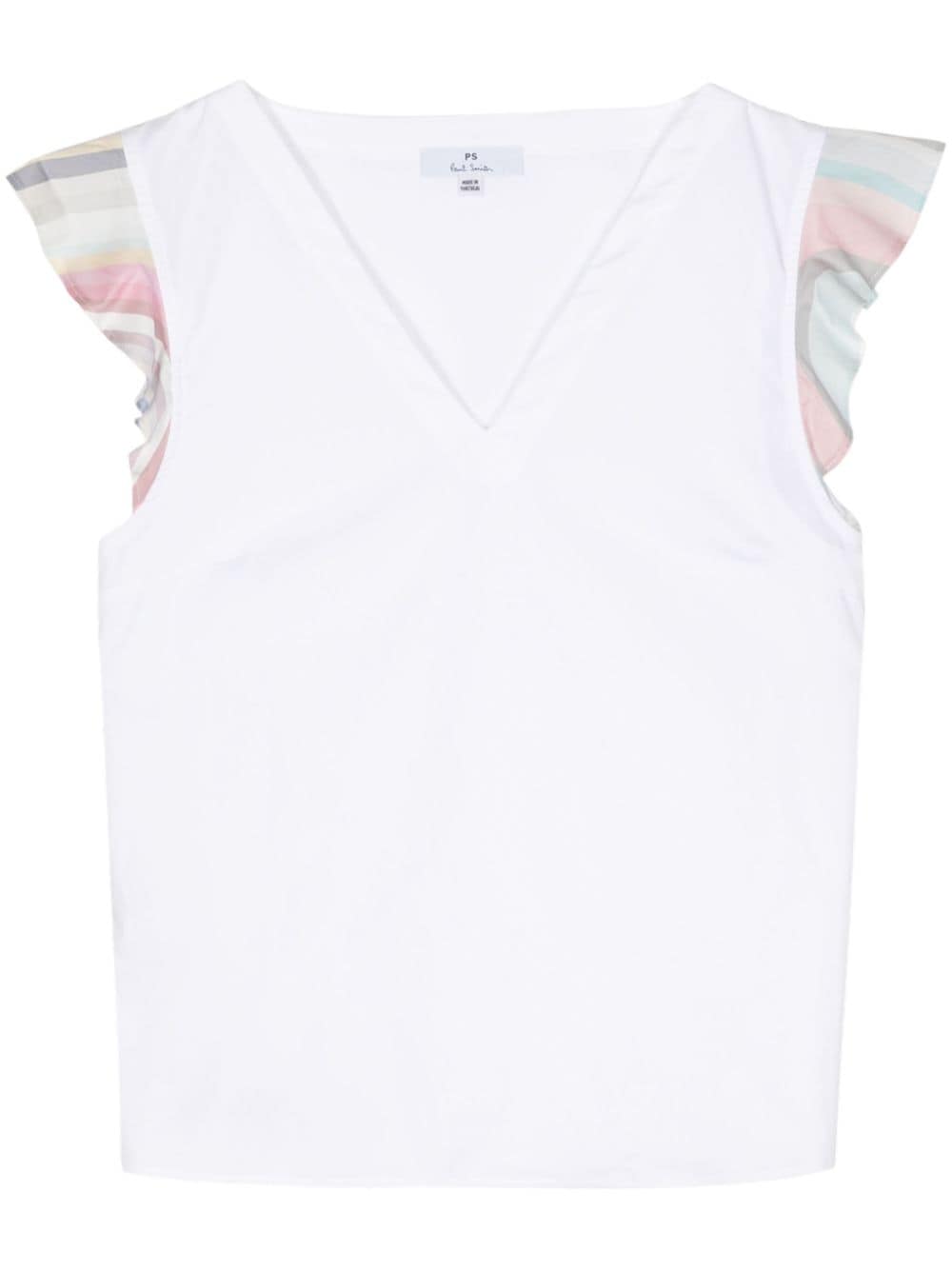 PS Paul Smith T-Shirt mit Rüschen - Weiß von PS Paul Smith