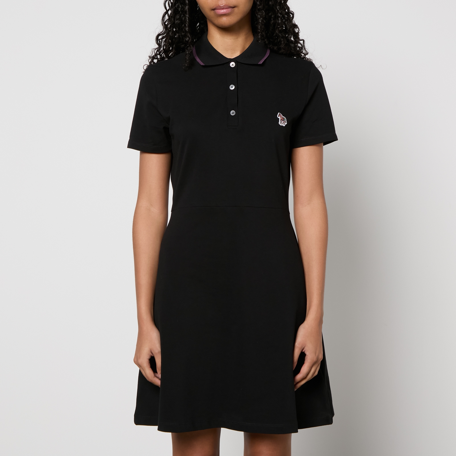 PS Paul Smith Zebra Cotton-Piqué Polo Dress - L - Schwarz von PS Paul Smith