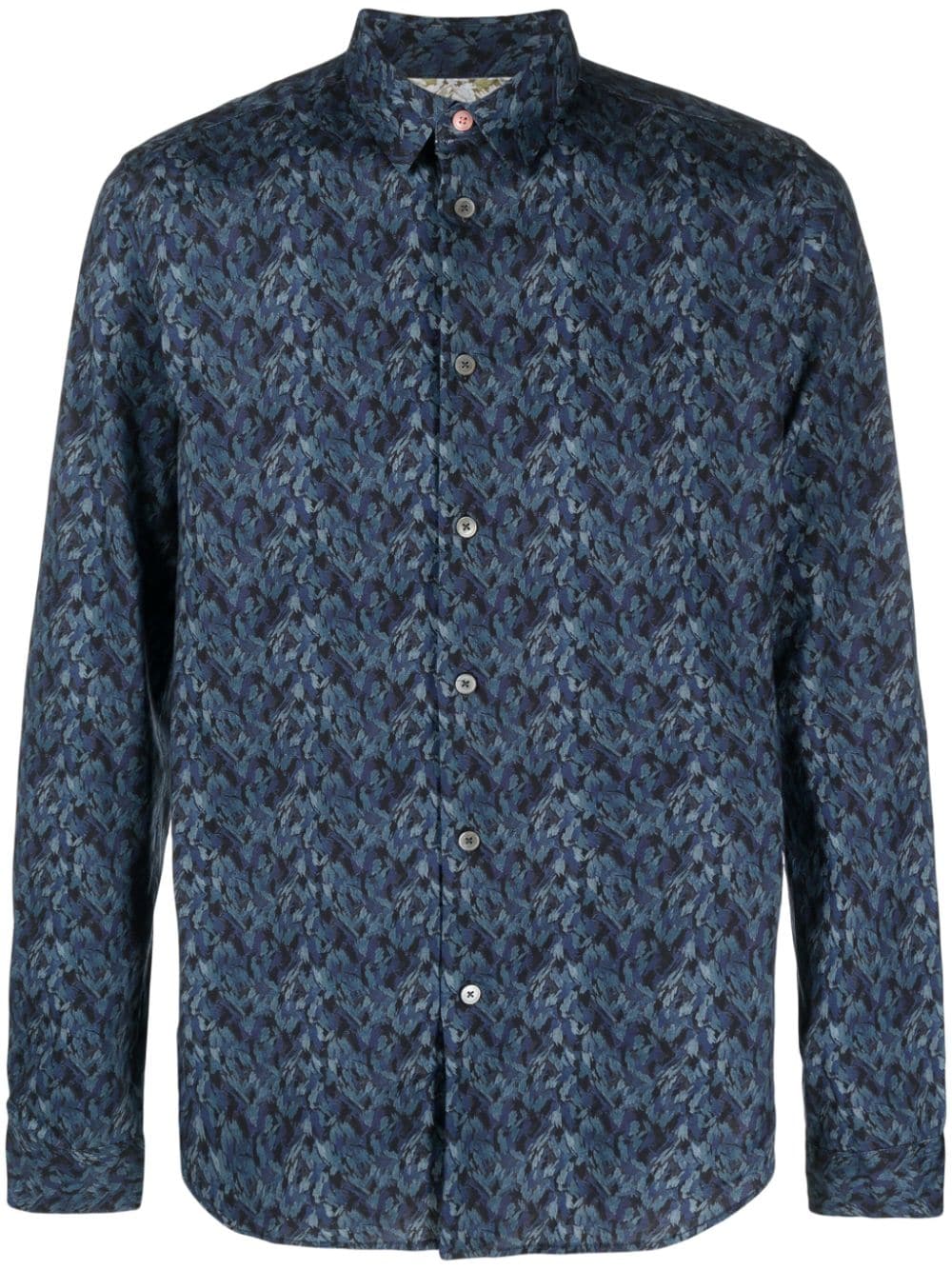 PS Paul Smith Hemd mit abstraktem Print - Blau von PS Paul Smith