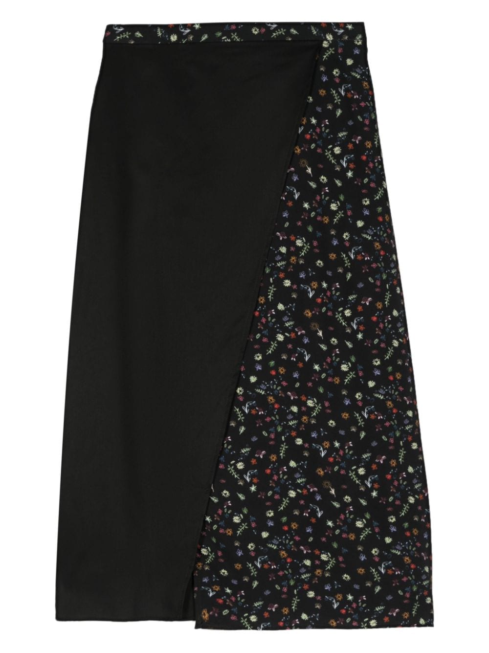 PS Paul Smith floral-panel wrap midi skirt - Schwarz von PS Paul Smith