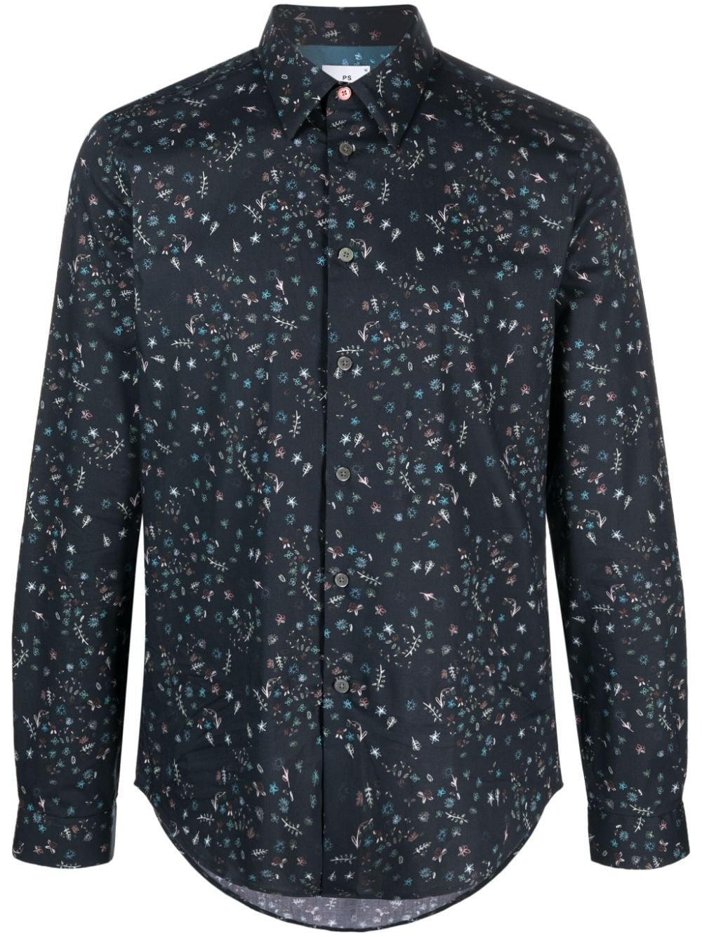 PS Paul Smith Hemd mit Blumen-Print - Blau von PS Paul Smith