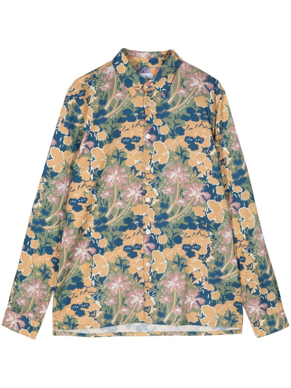 PS Paul Smith floral-print lyocell-cotton shirt - Braun von PS Paul Smith