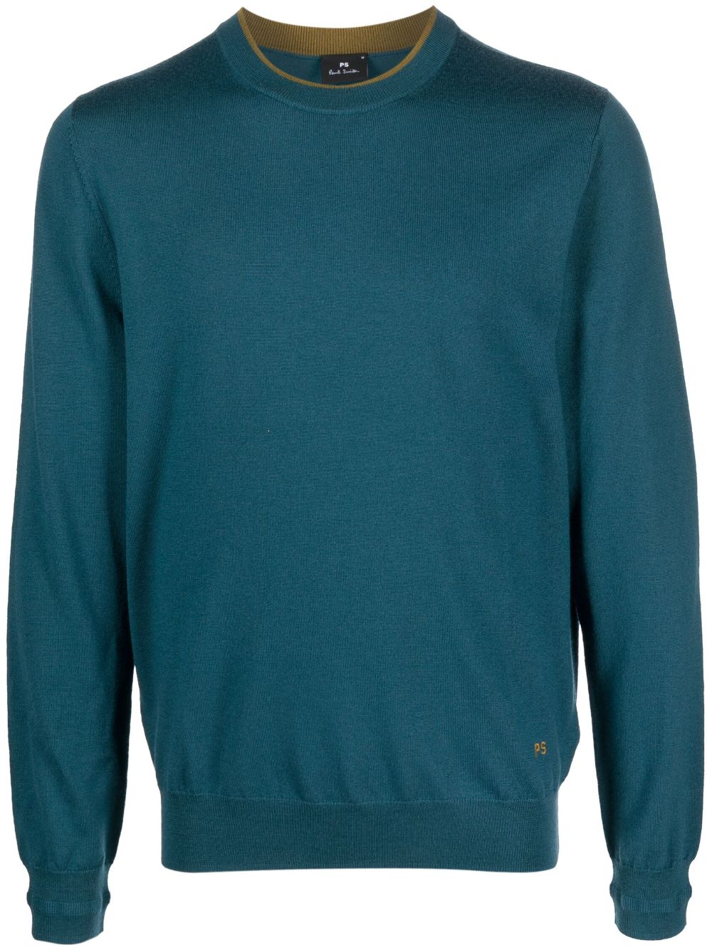 PS Paul Smith Merino-Sweatshirt mit Logo-Stickerei - Blau von PS Paul Smith