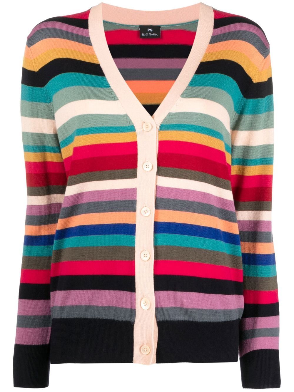 PS Paul Smith Gestreifter Cardigan - Schwarz von PS Paul Smith