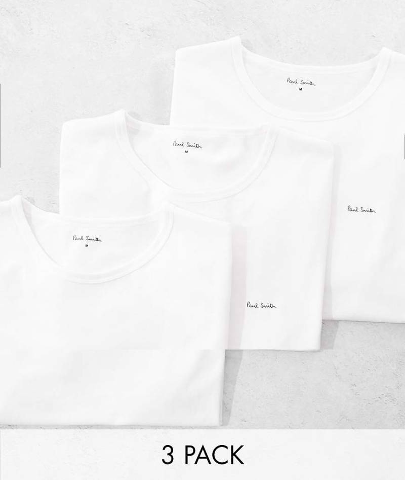 Paul Smith - 3er-Pack Loungewear-T-Shirts in Weiß mit Logo von PS Paul Smith