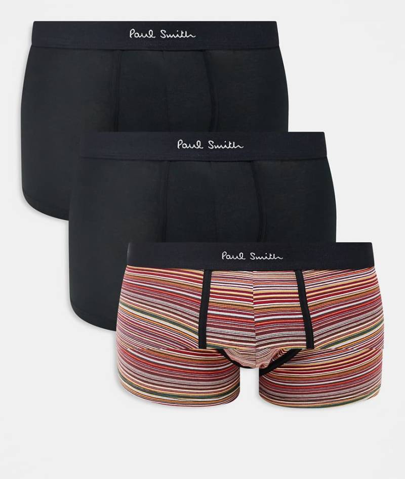Paul Smith - 3er-Pack mehrfarbige Unterhosen mit Logobund-Bunt von PS Paul Smith