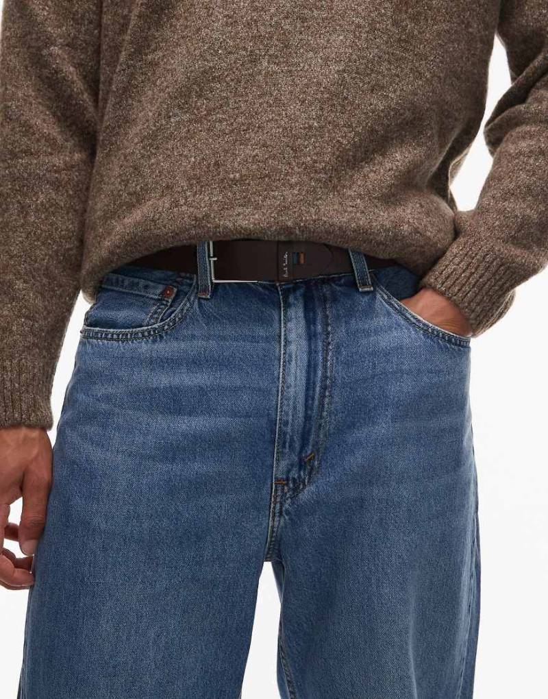 Paul Smith - Gürtel in Braun mit Schnalle und Ziernähten-Brown von PS Paul Smith