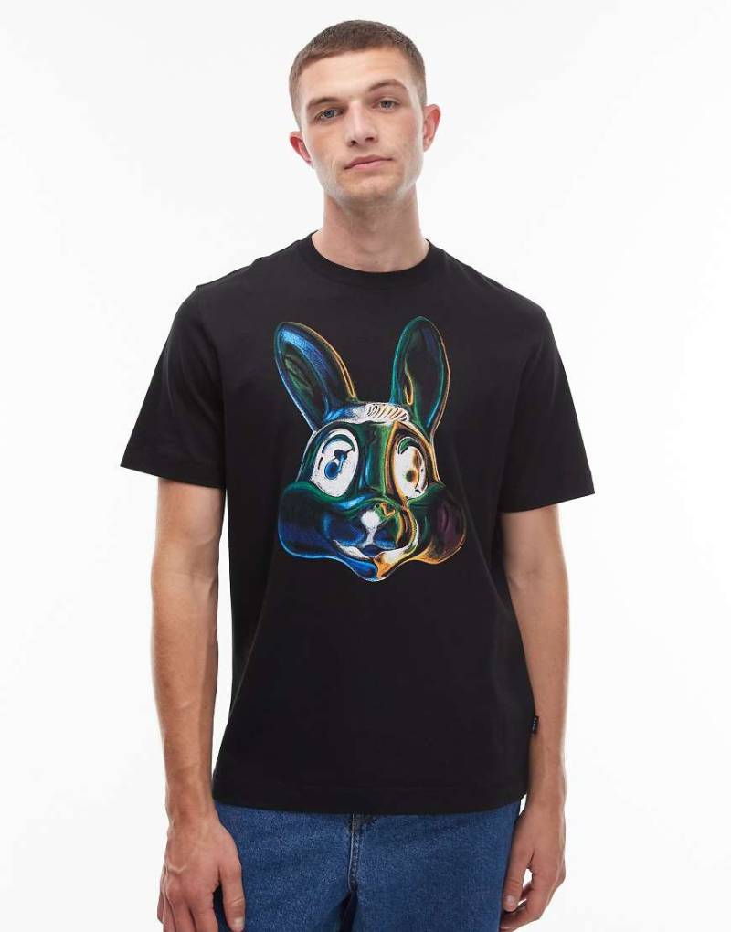 Paul Smith - Kurzärmliges T-Shirt in Schwarz mit Hasenmotiv von PS Paul Smith